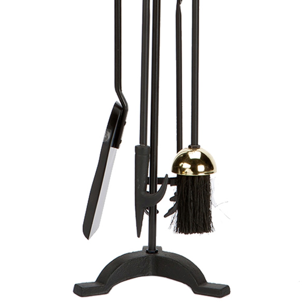 Inglenook Fireside 5 Piece Brass Heavy Duty Fireside Companion Set Image 2