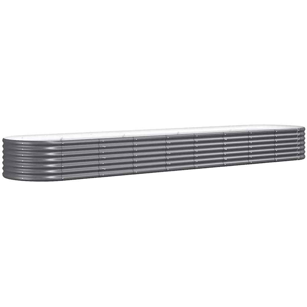vidaXL Anthracite Galvanised Steel Raised Garden Bed 36 x 80 x 368cm Image 1
