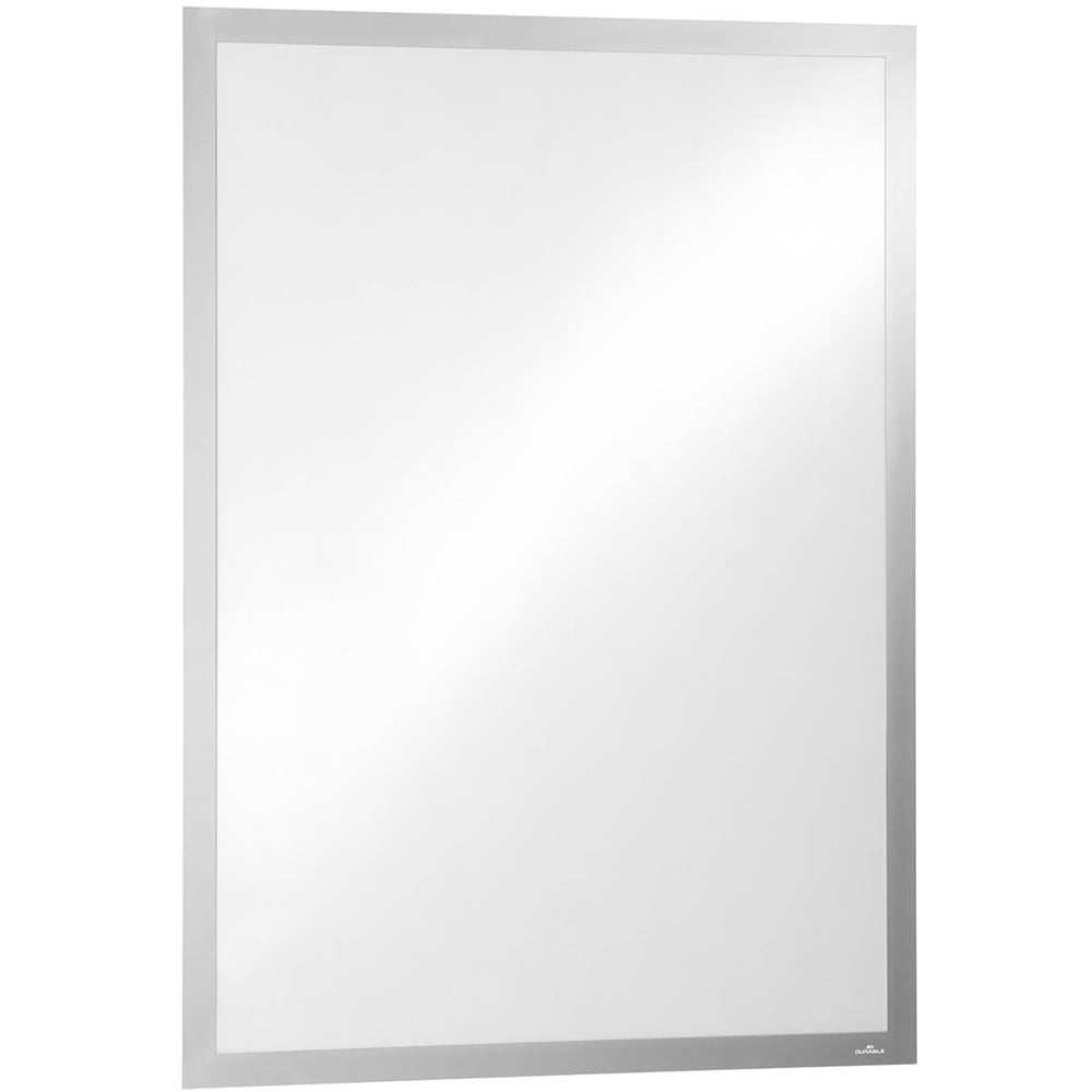 Durable DURAFRAME Silver UV Poster Adhesive Magnetic Signage Frame 50 x 70cm Image 1