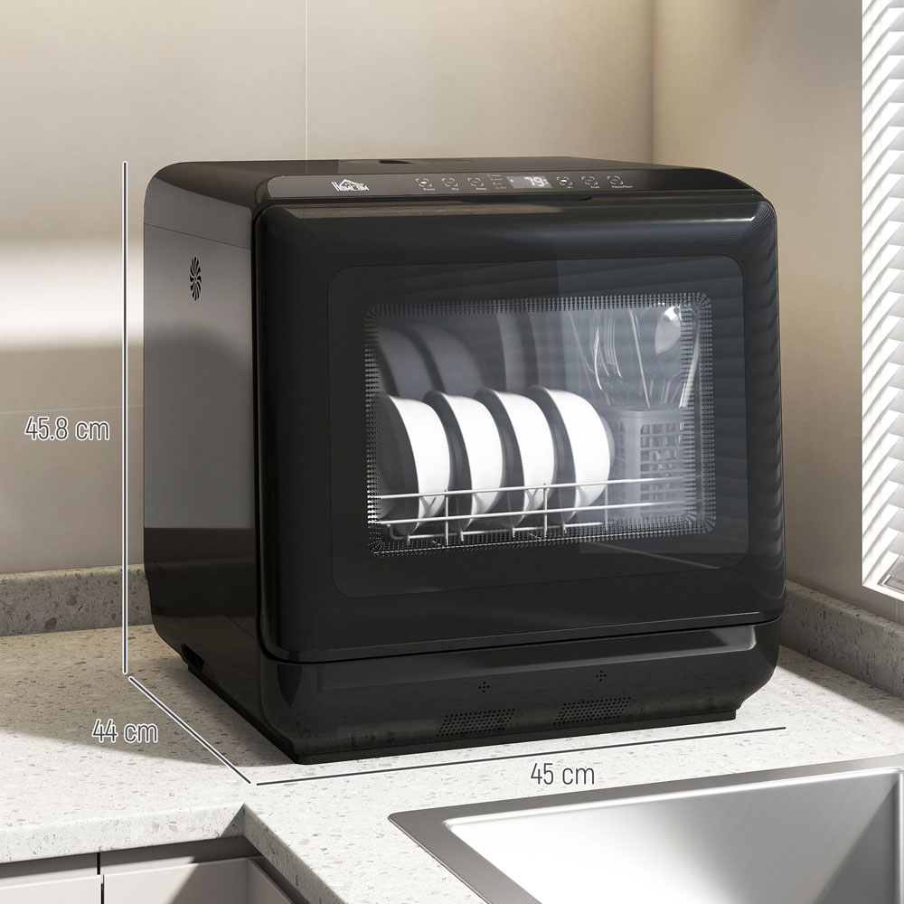 HOMCOM 800-268V70BK Black Countertop Dishwasher Image 9