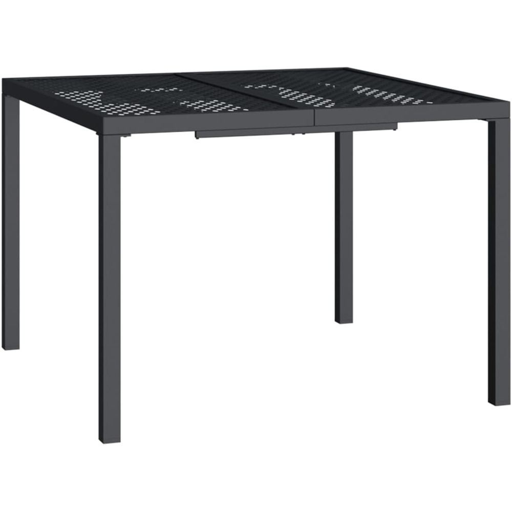 vidaXL 4 Seater Anthracite Powder Coated Steel Mesh Square Garden Table Image 2