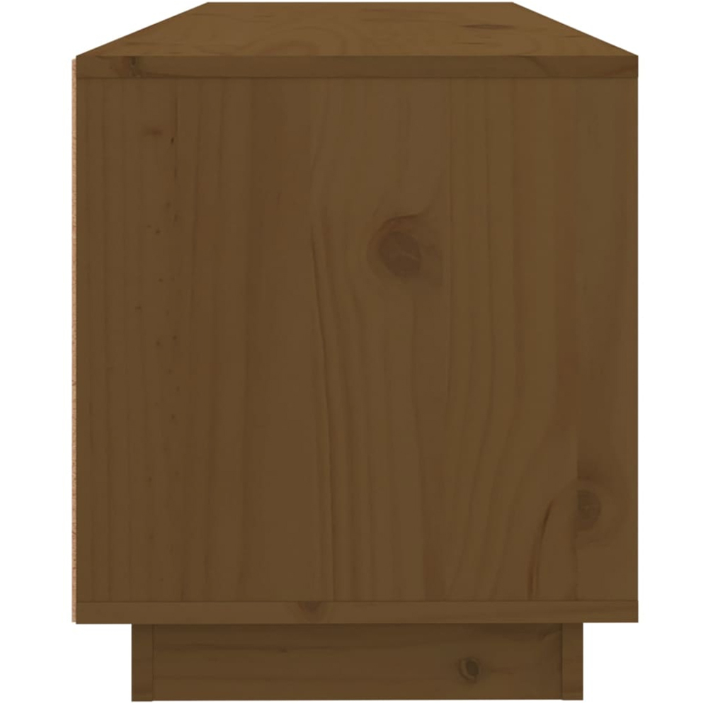 vidaXL 2 Drawer 4 Shelf Honey Brown Solid Pine Wood TV Cabinet Image 8