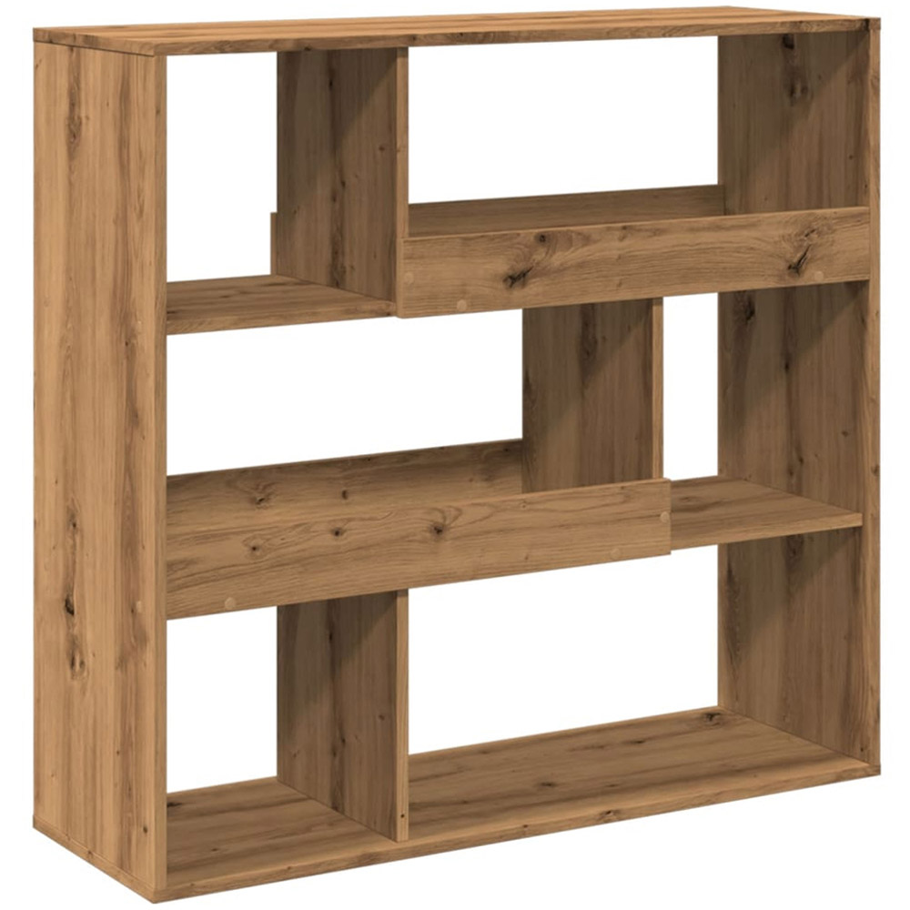 vidaXL 6 Shelf Artisan Oak Small Bookcase Image 2
