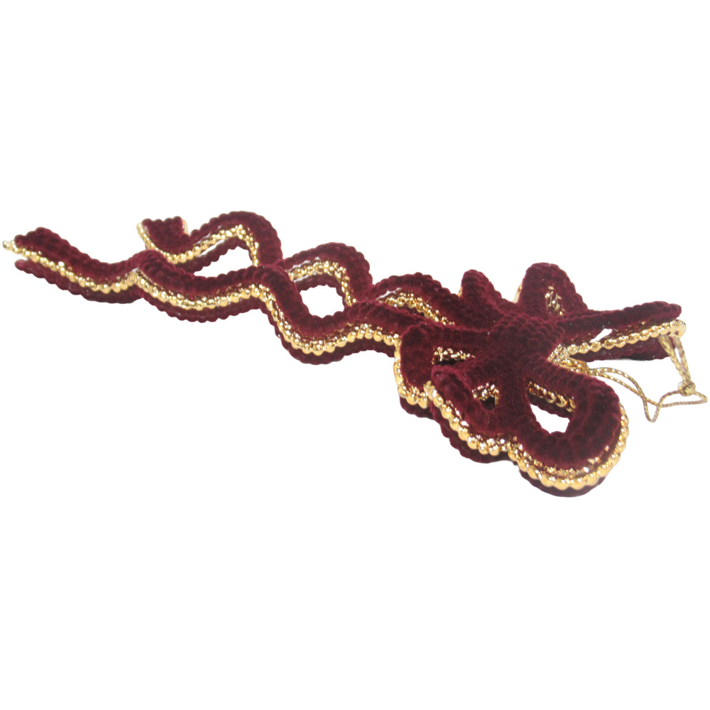 Burgundy and Gold Hanging Bow Decoration Image 5