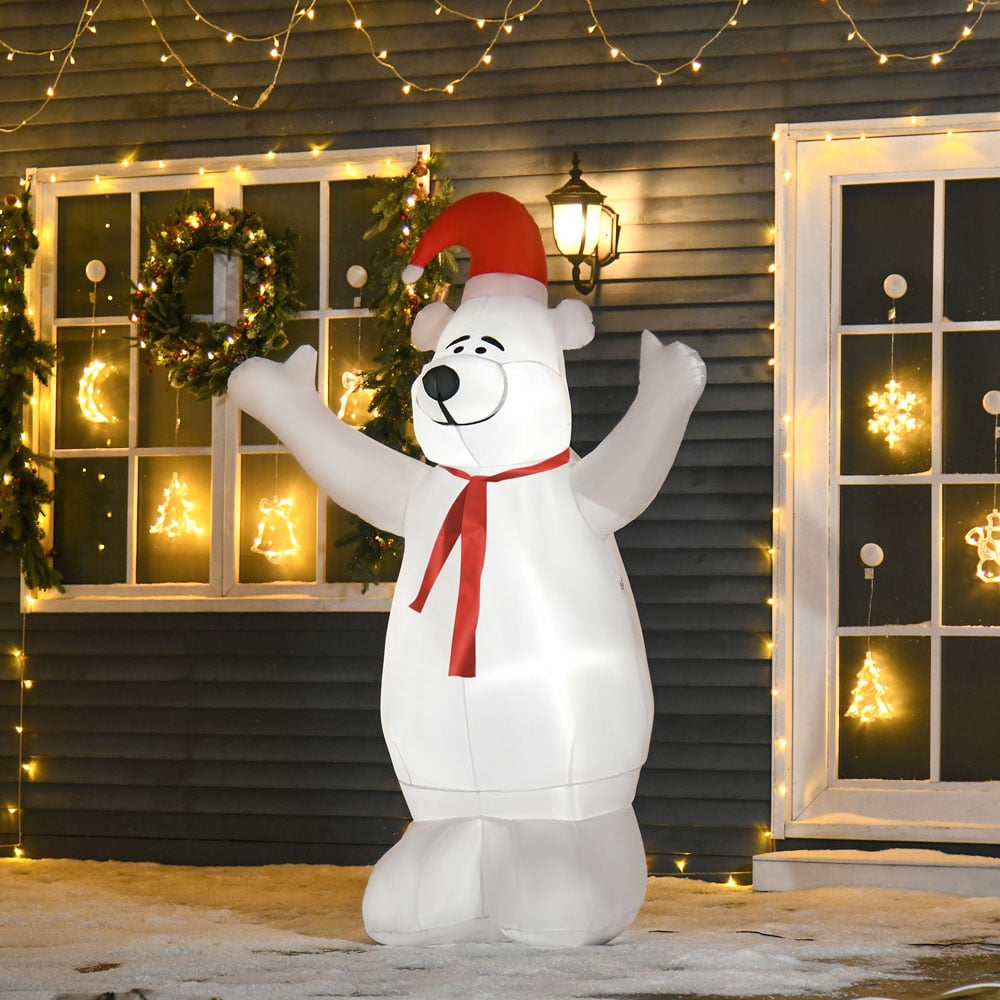 Everglow Light Up Inflatable Santa Bear Christmas Decoration 6ft Image 7