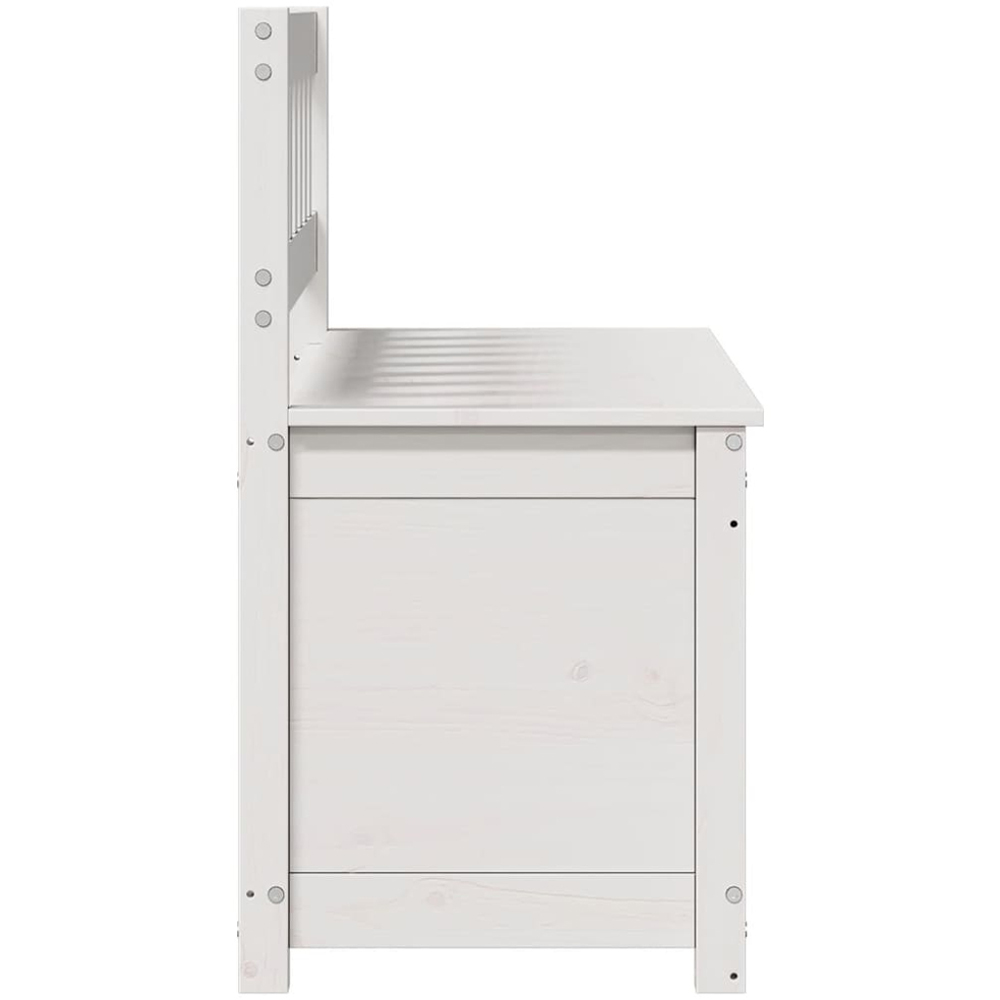 vidaXL White Solid Wood Pine Storage Bench 110 x 41 x 76.5cm Image 6