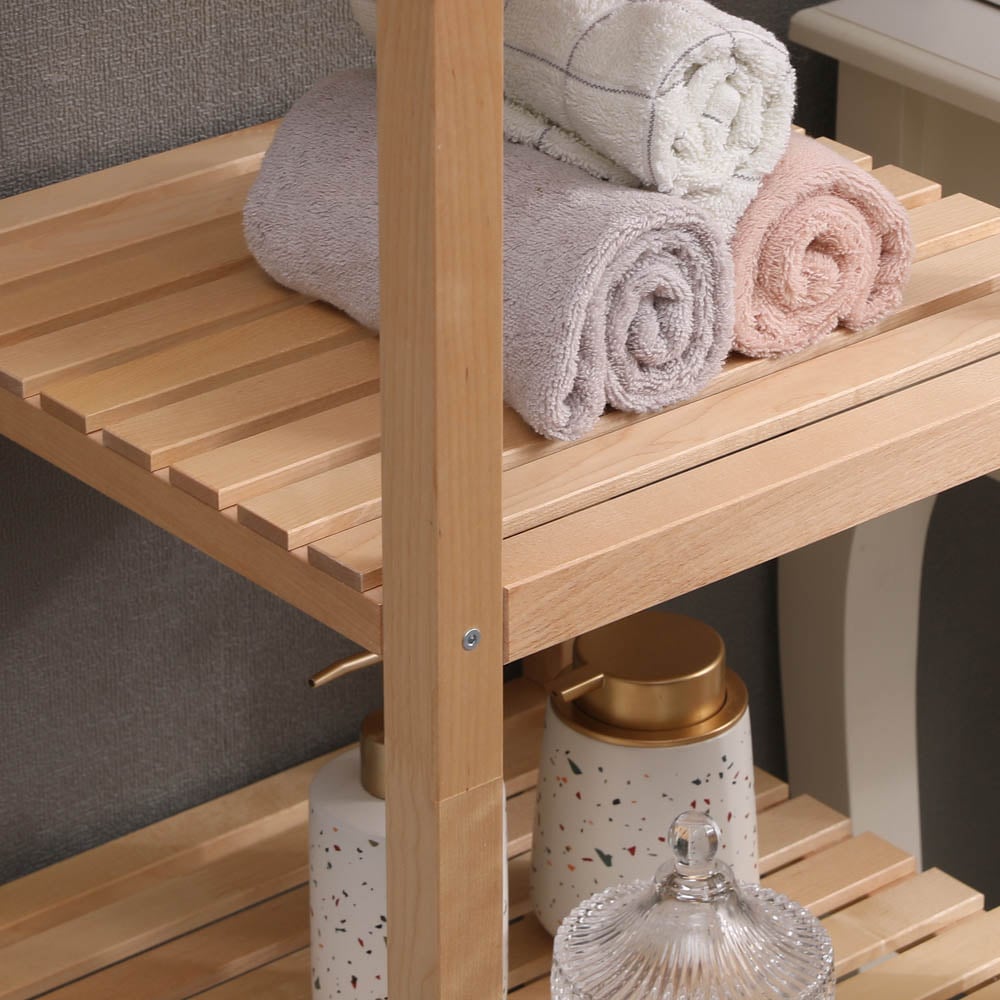 FurnitureHMD 3 Shelf Natural Birch Wood Bookcase Image 6