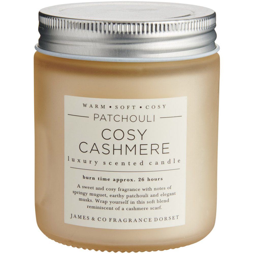 James Co Cosy Cashmere Patchouli Scented Candle Image 1