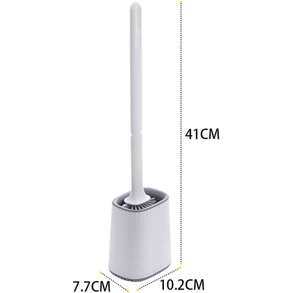 Living and Home White Silicone Flexible Toilet Brush with Holder Image 8