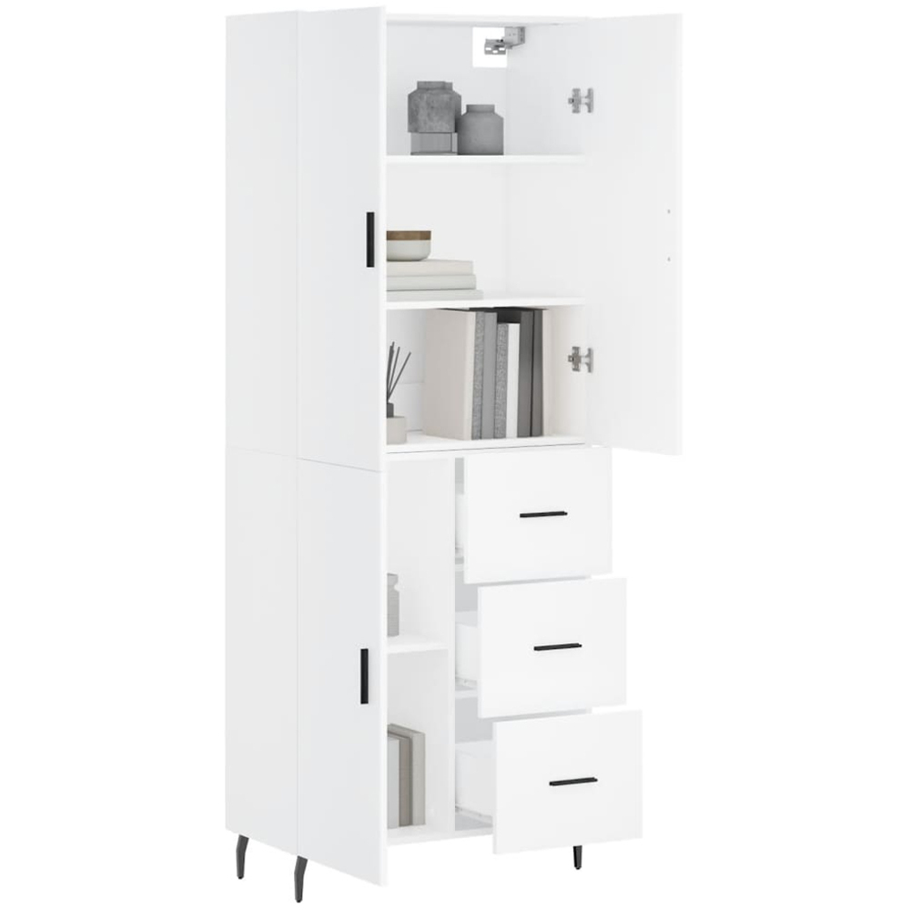 vidaXL 3 Door 3 Drawer White Highboard Image 3