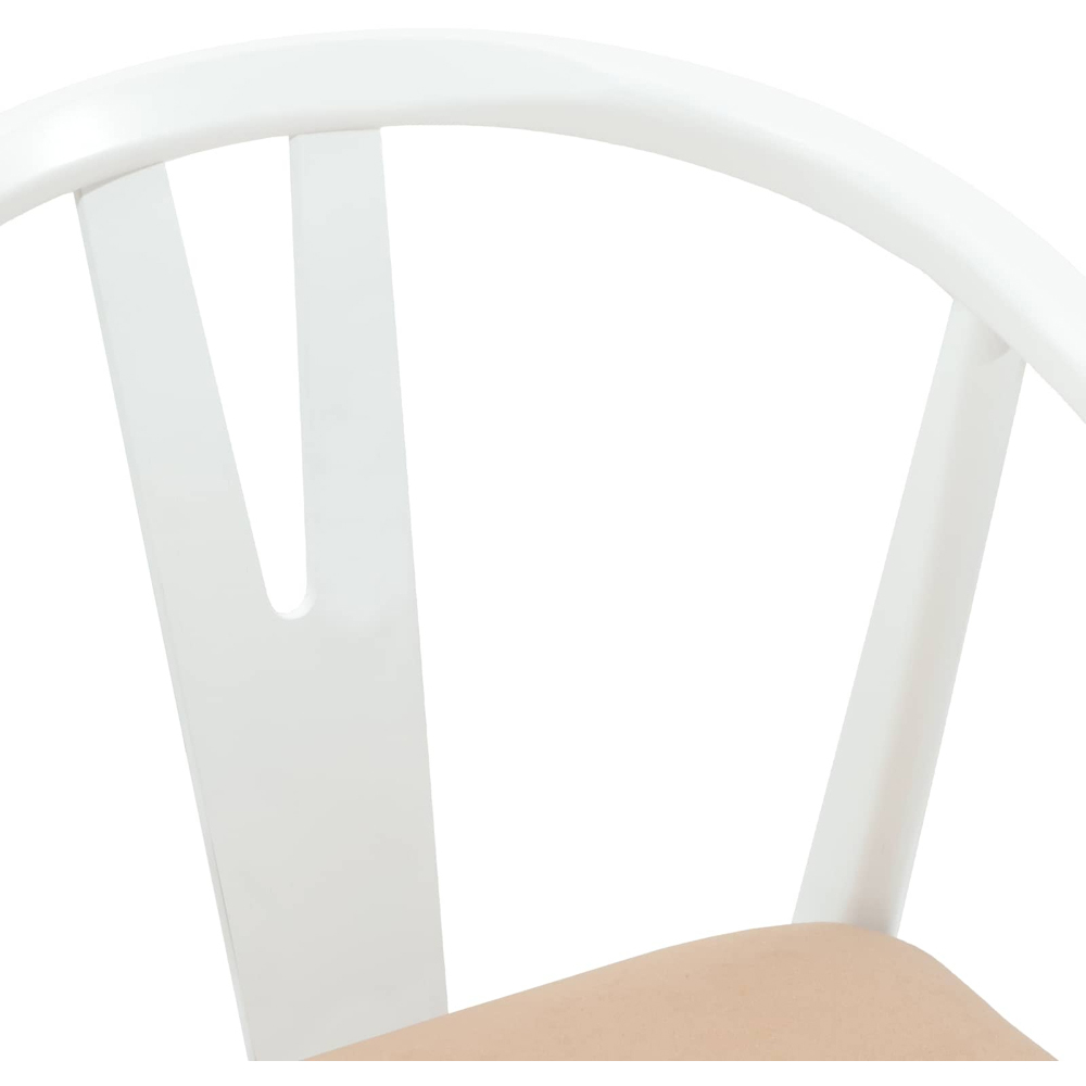 vidaXL Set of 2 White and Brown Rubberwood Dining Chairs Image 7