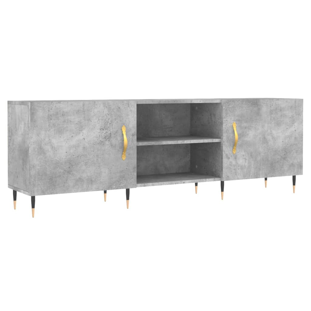vidaXL 2 Door 2 Shelf Grey TV Cabinet Image 2