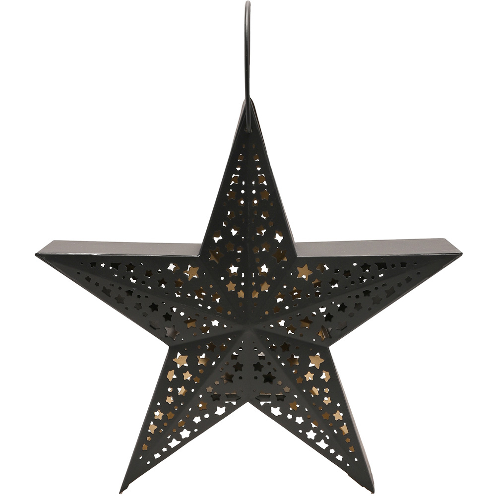 The Christmas Gift Co Black Medium Star Lantern Image 1