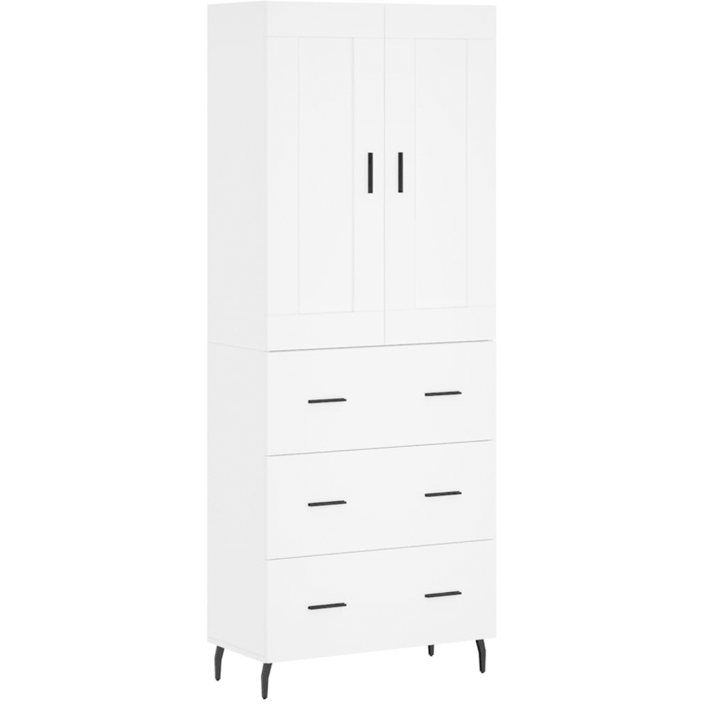 vidaXL 2 Door 3 Drawer White Highboard Image 2