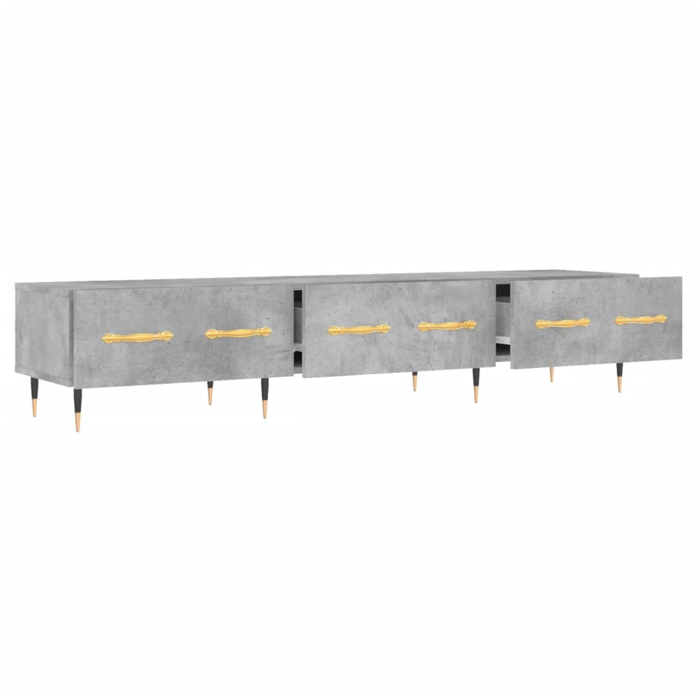 vidaXL 3 Drawer Concrete Grey TV Cabinet Image 6