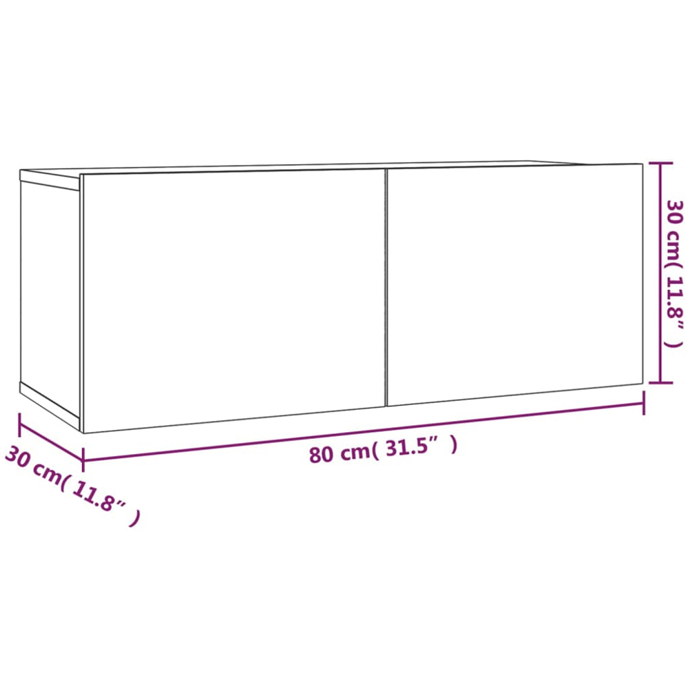 vidaXL 2 Door Grey Sonoma TV Cabinet Set of 2 Image 9