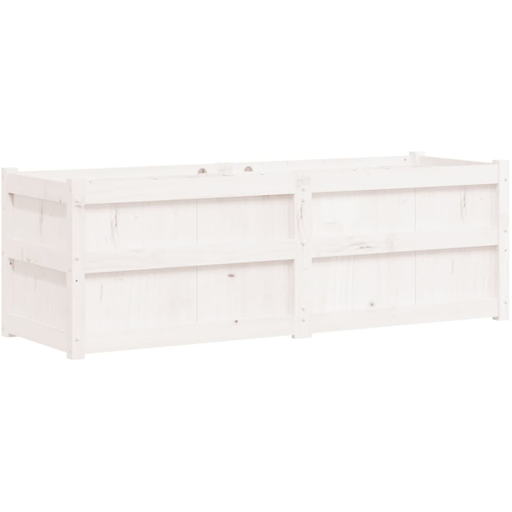 vidaXL White Pine Wood Garden Planter 150 x 50 x 50cm Image 1