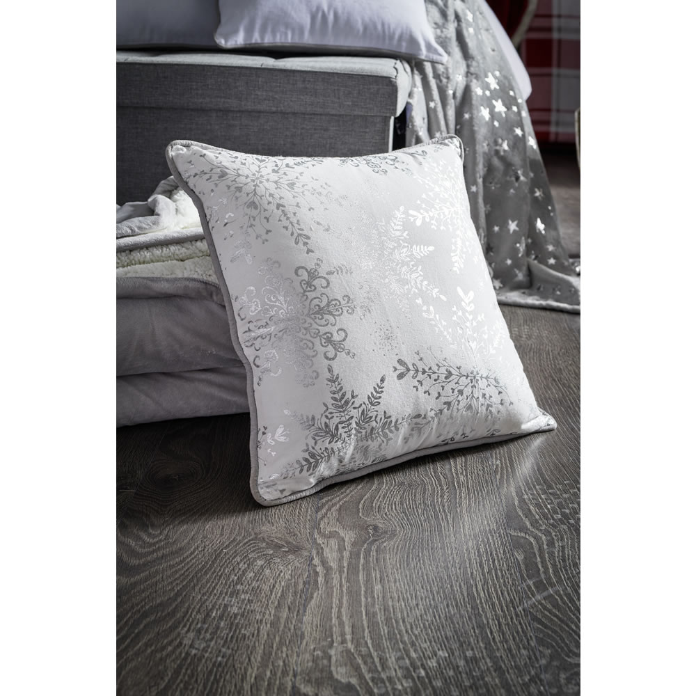 Wilko Large Snowflake Cushion 43 x 43cm Wilko