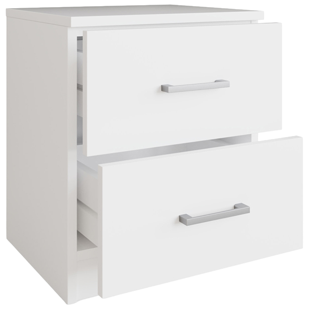 GFW Bailey 2 Drawer White Bedside Table Image 4