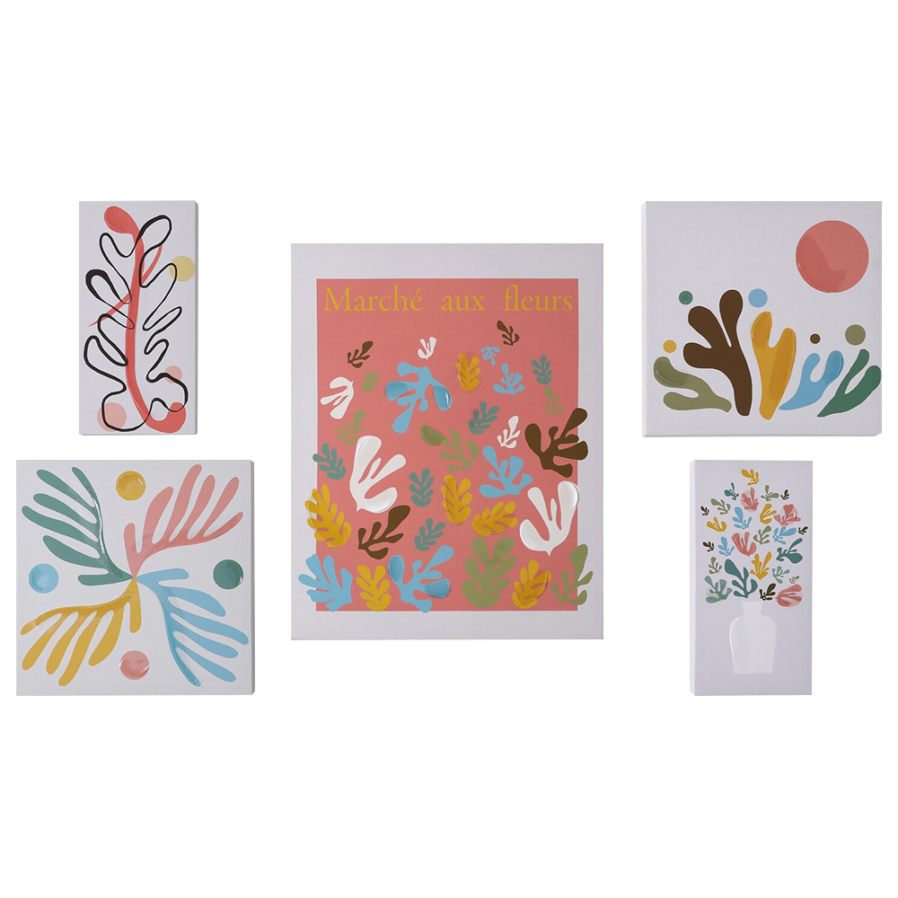 Matisse Inspired White Wall Art 5 Pack Image 1