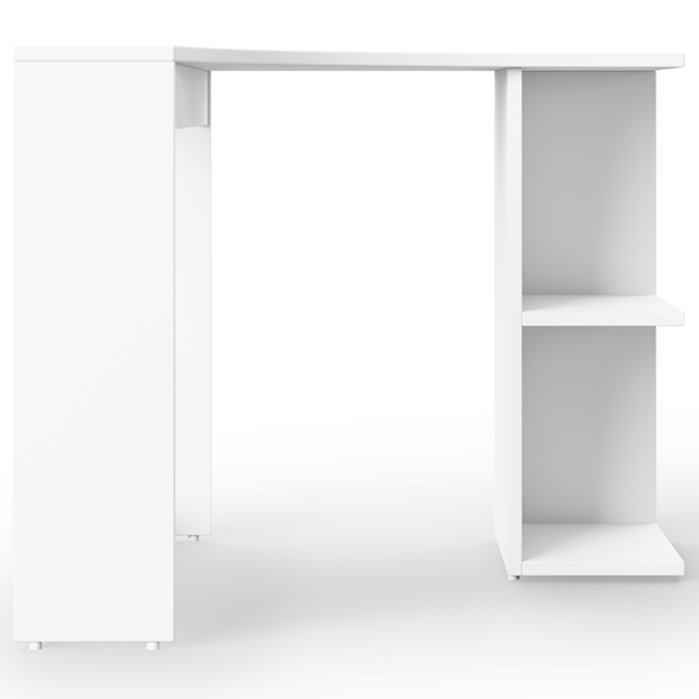Alphason Chesil 2 Shelf Corner Office Desk White Image 3