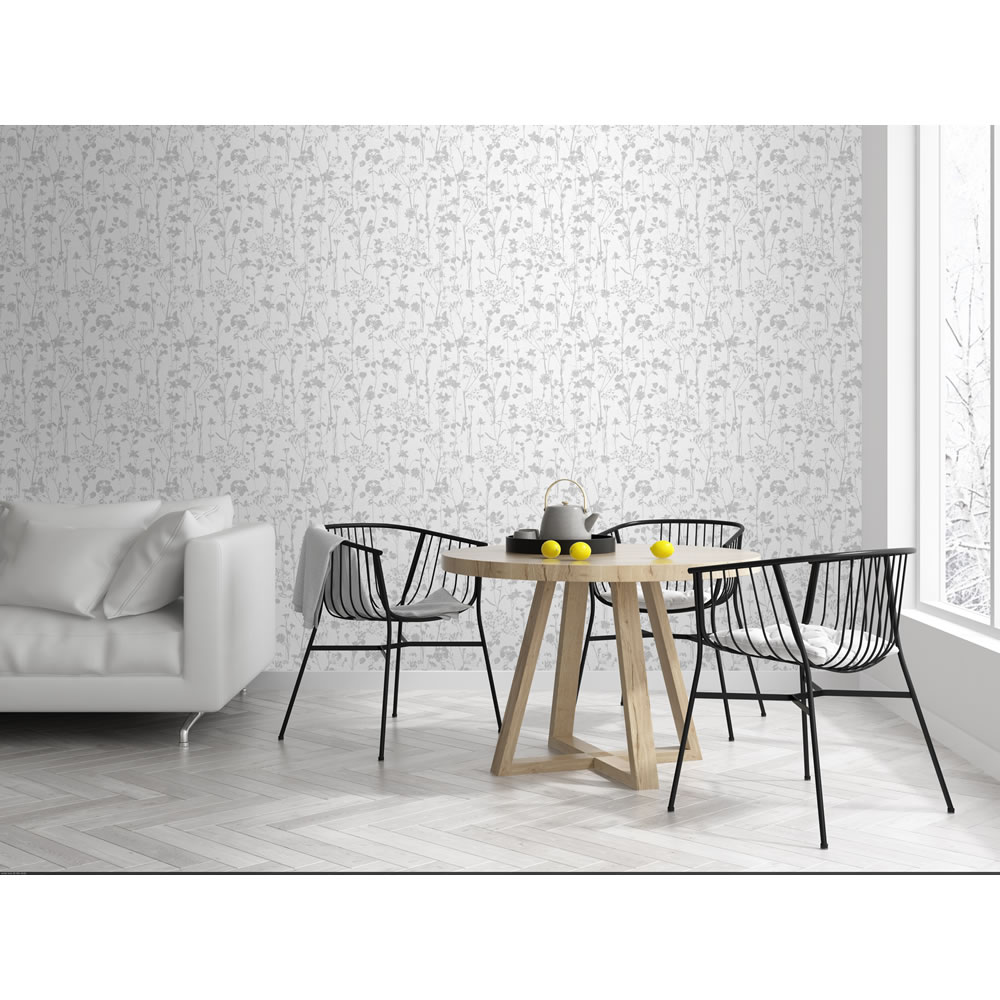 Wilko Wallpaper Country Sprigs Silver Image 2