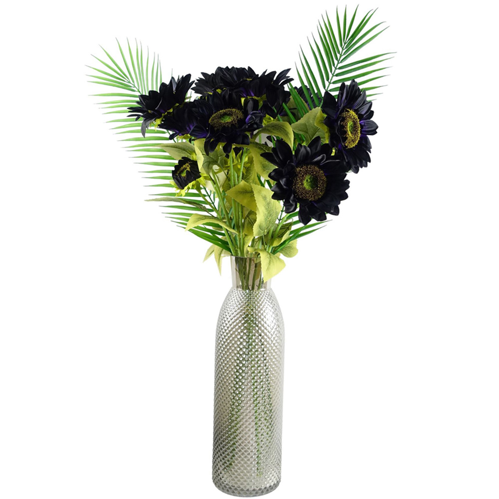 Leaf Purple Sunflower Artificial Flower Bundle with Vase 100cm 9 Pack Image 1