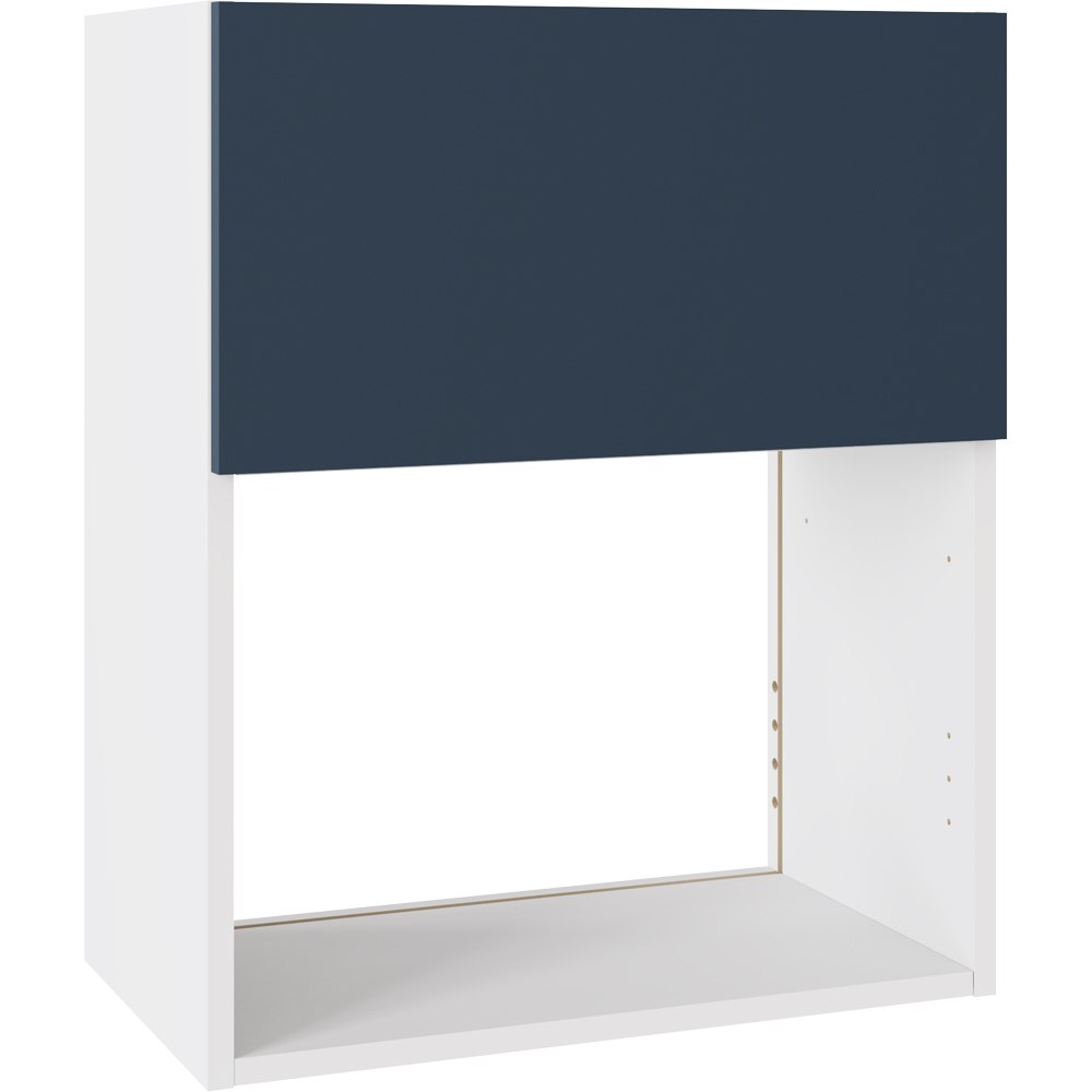 Kitchen Kit Slab Supermatt Blue Microwave Wall Unit 600mm Image 1