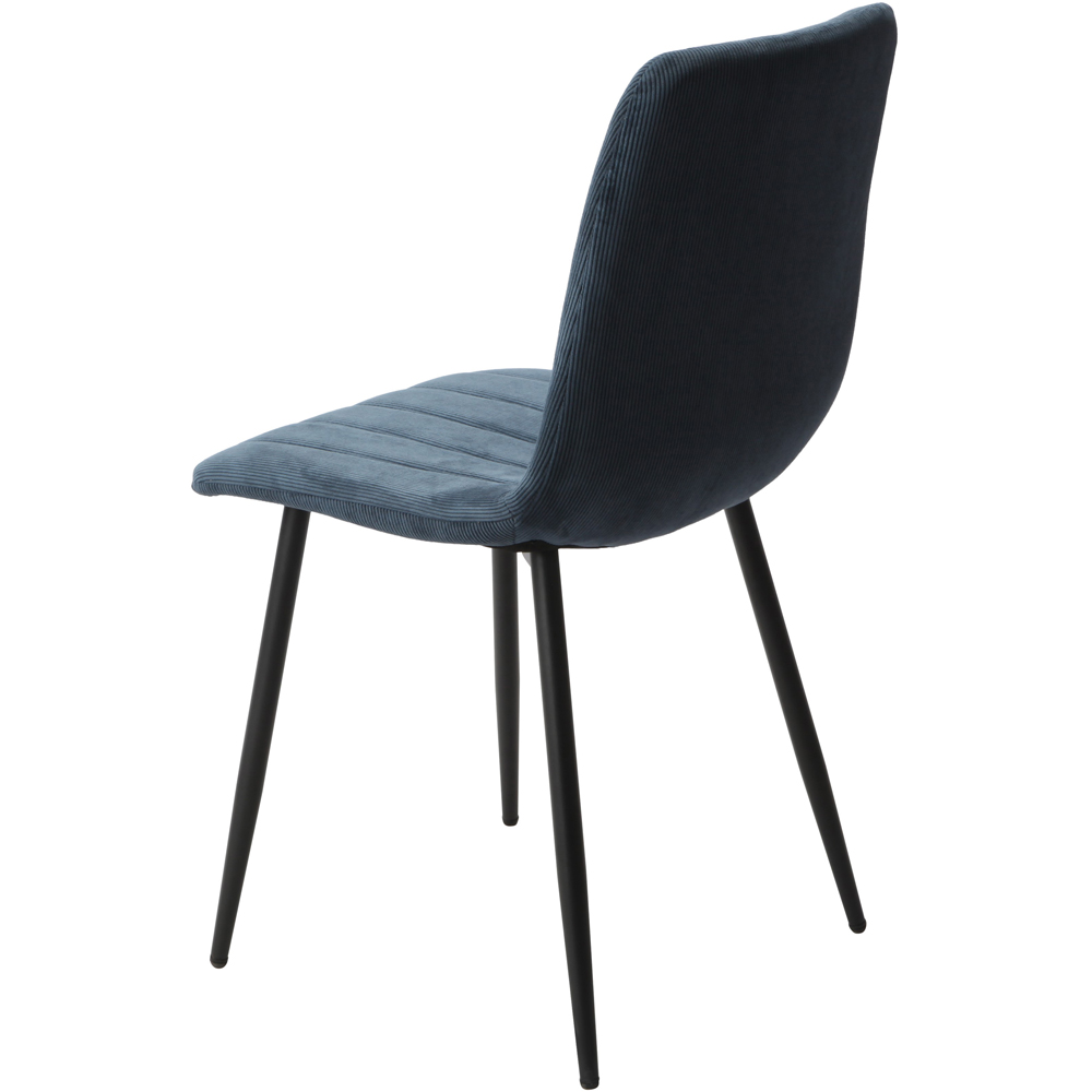 Core Products Aspen Set of 2 Blue and Black Straight Stitch Cord Dining Chair Image 6