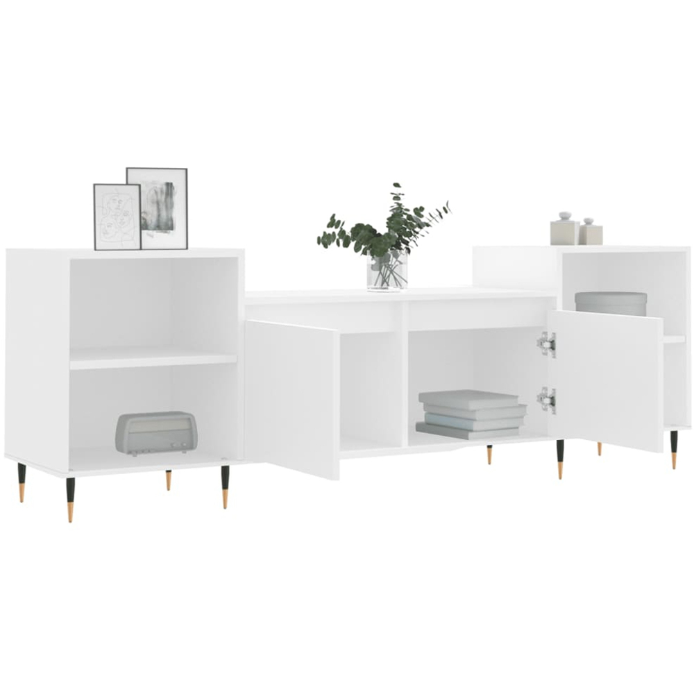 vidaXL 2 Door 4 Shelf White TV Cabinet Image 4