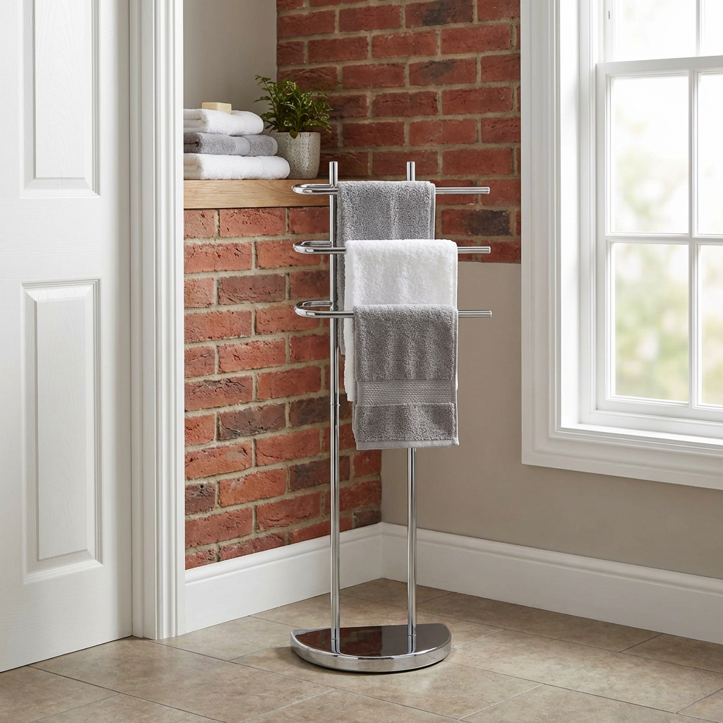 Silver 3 Tier Towel Rail Image 3