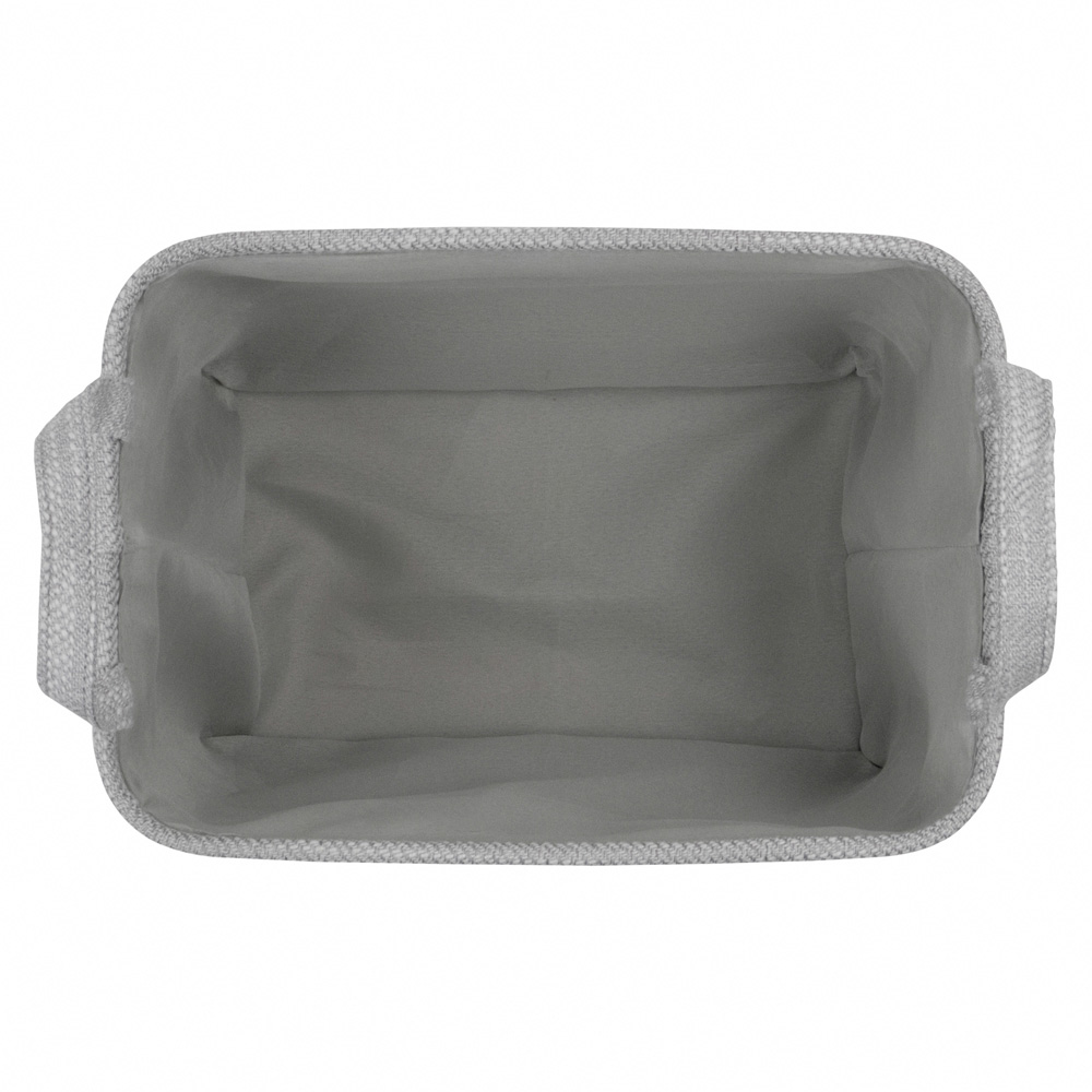 JVL Serena Light Grey Rectangular Storage Basket with Handles Image 4