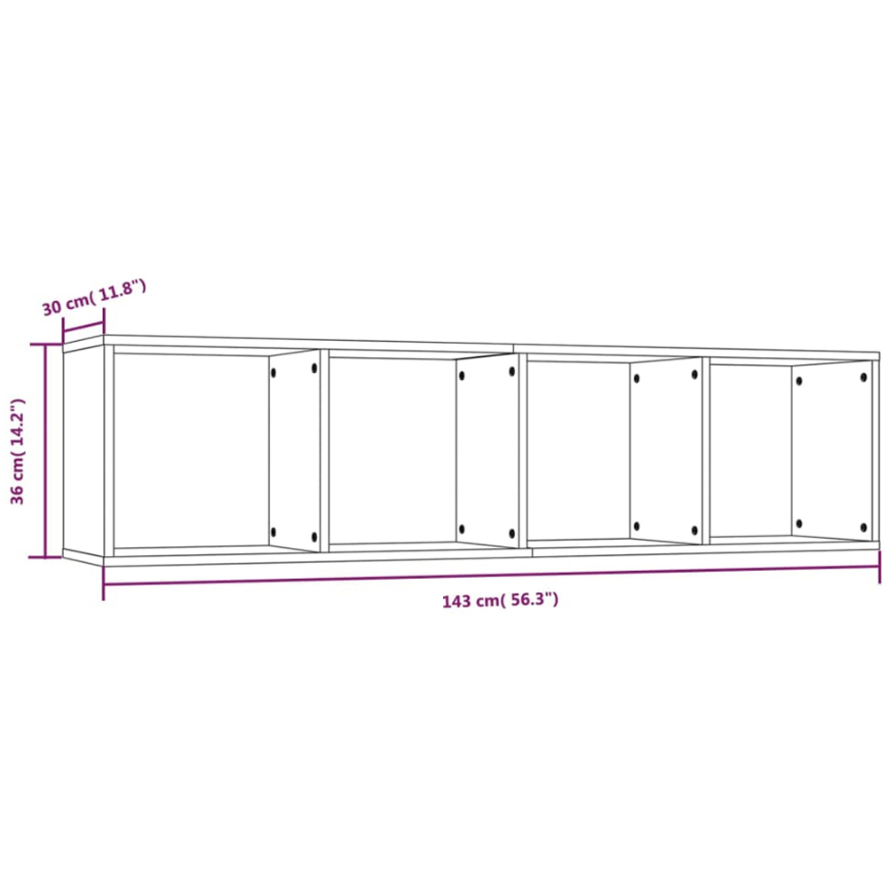 vidaXL 4 Shelf Smoked Oak Book Cabinet Image 7