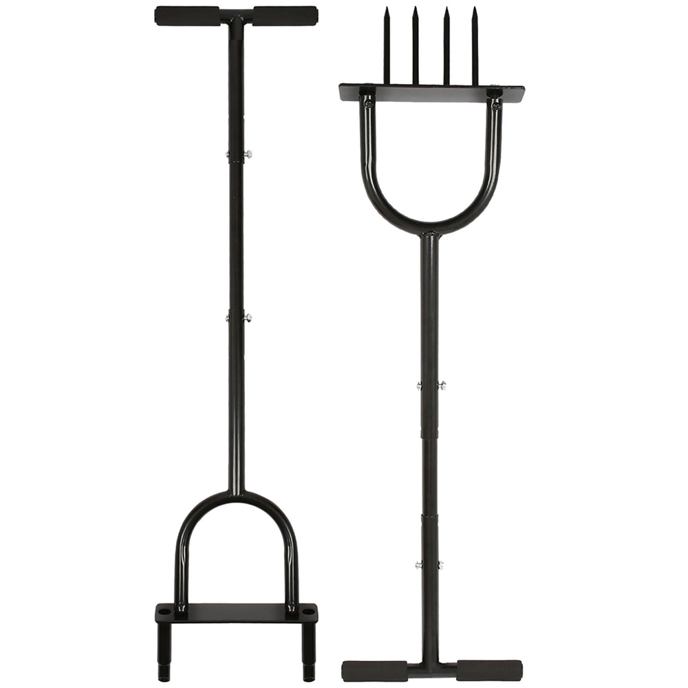 Harbour Housewares 2 Piece Black Lawn Aerator Set 1m x 24.5cm Image 1