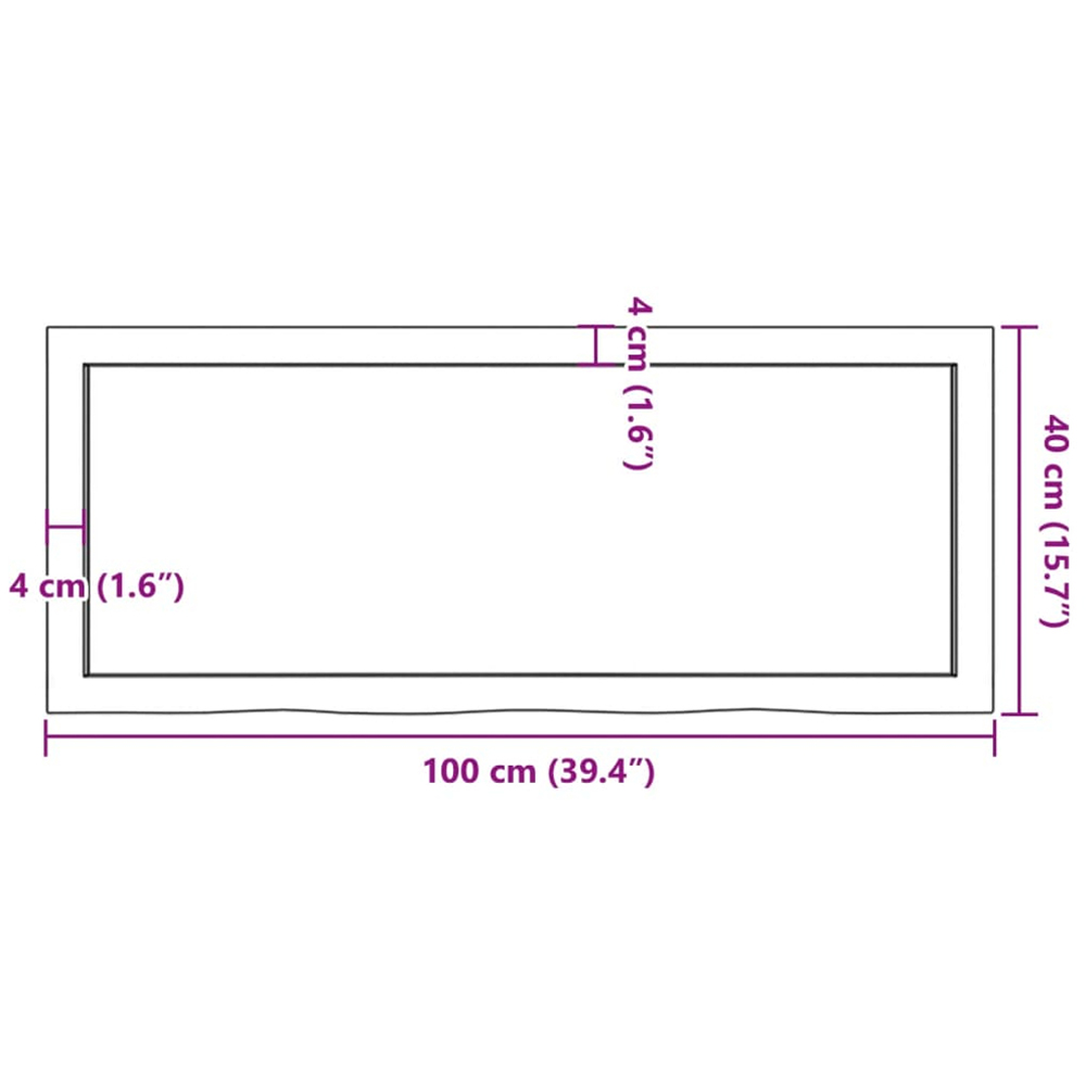 vidaXL 100cm Natural Untreated Solid Oak Wood Floating Wall Shelf Image 9