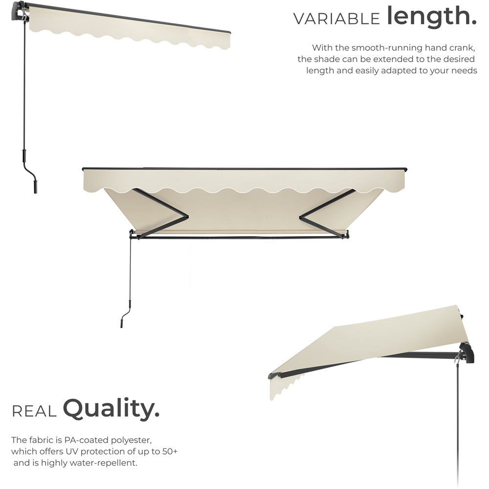 tectake Ornella Beige Retractable Awning 3 x 2.5m Image 4
