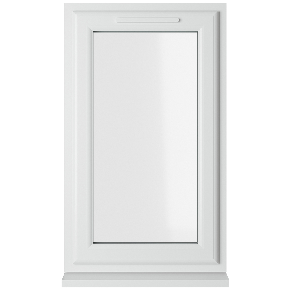 Crystal uPVC Triple Glazed Window Top Hung Opener White Clear Glass 610x1040mm Image 1