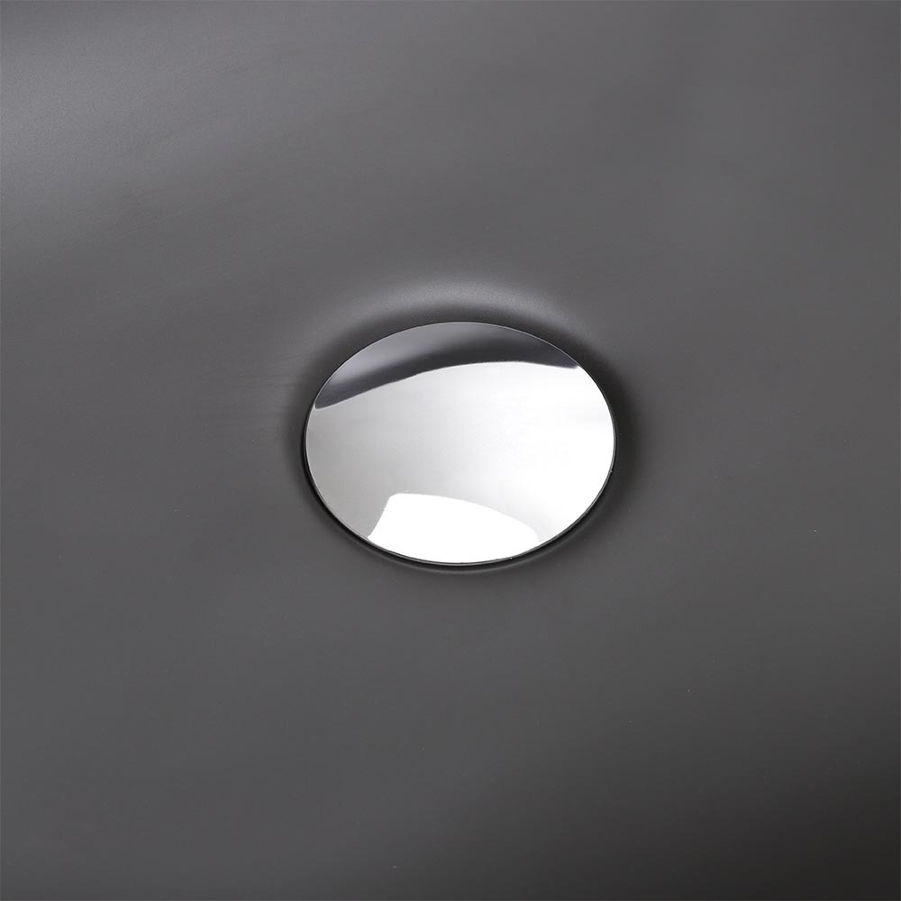H&O Direct Black Rectangular Ceramic Countertop Sink Image 3