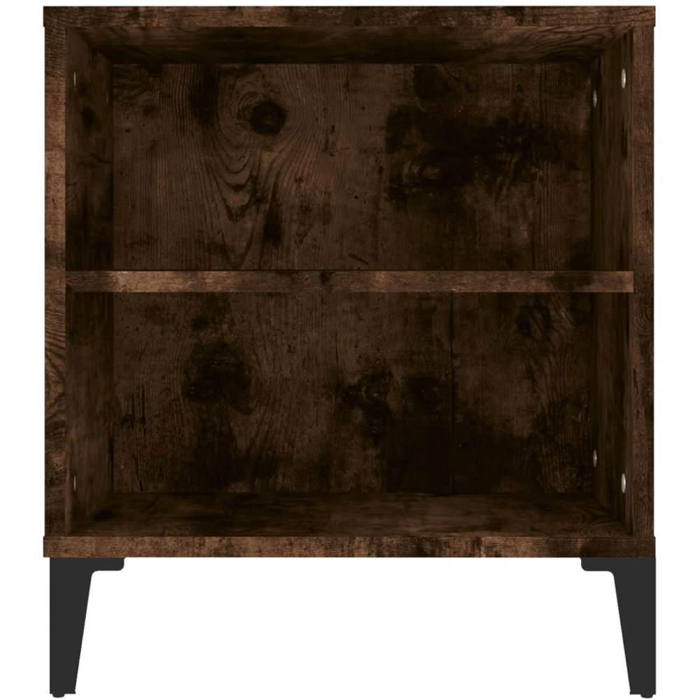 vidaXL 2 Door 4 Open Shelf Smoked Oak TV Cabinet with Metal Legs Image 7
