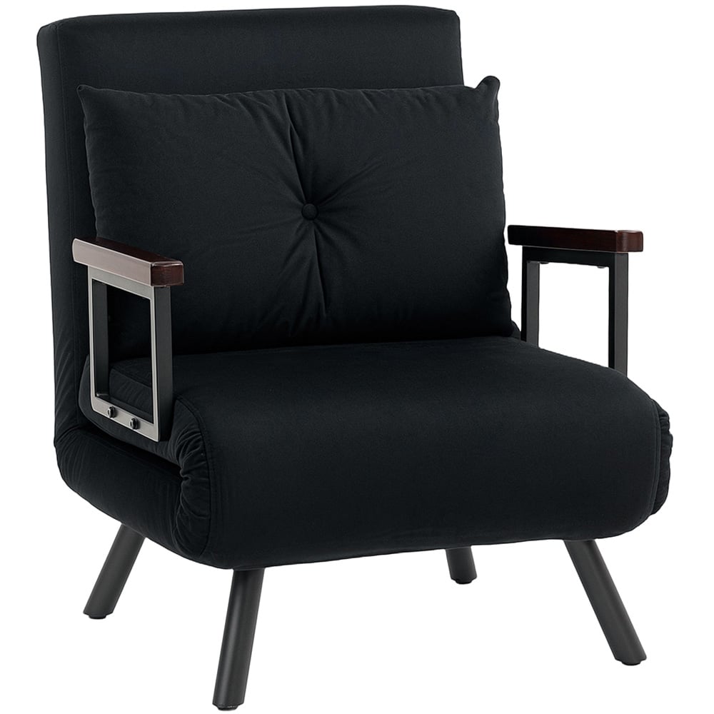 HOMCOM Click Clack Black Single Bed Chair Image 2