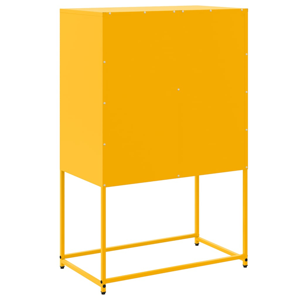 vidaXL 2 Door Mustard Yellow Steel Highboard Image 8
