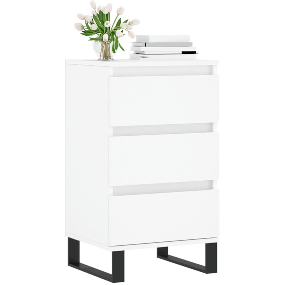 vidaXL 3 Drawer White Sideboard Image 3
