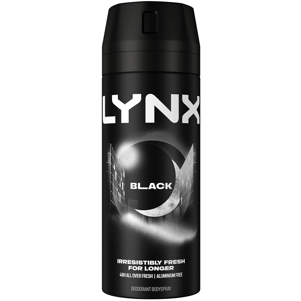 Lynx Black Frozen Pear and Cedarwood 48H Protection Deodorant Body Spray 150ml 18 Pack Image 2