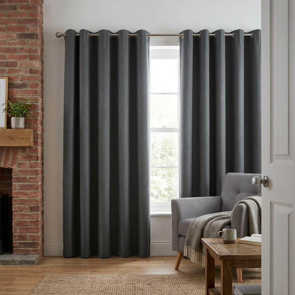 Linden Washable Blackout CurtainCharcoal229cm Image 5