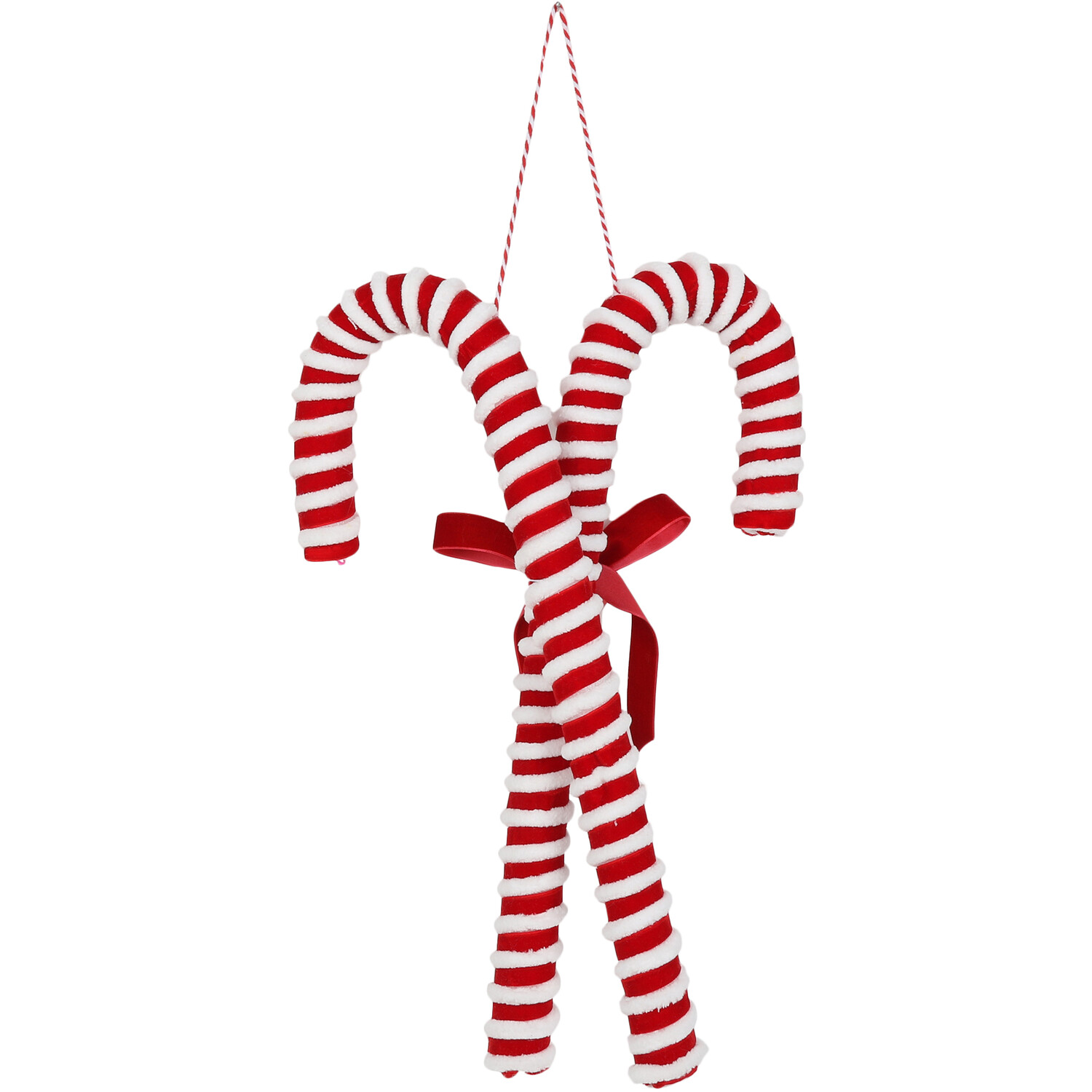 Hanging Candy Cane Bow Decoration Image 2