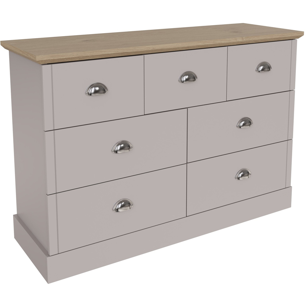 GFW Kendal 7 Drawer Grey Chest of Drawers Image 2