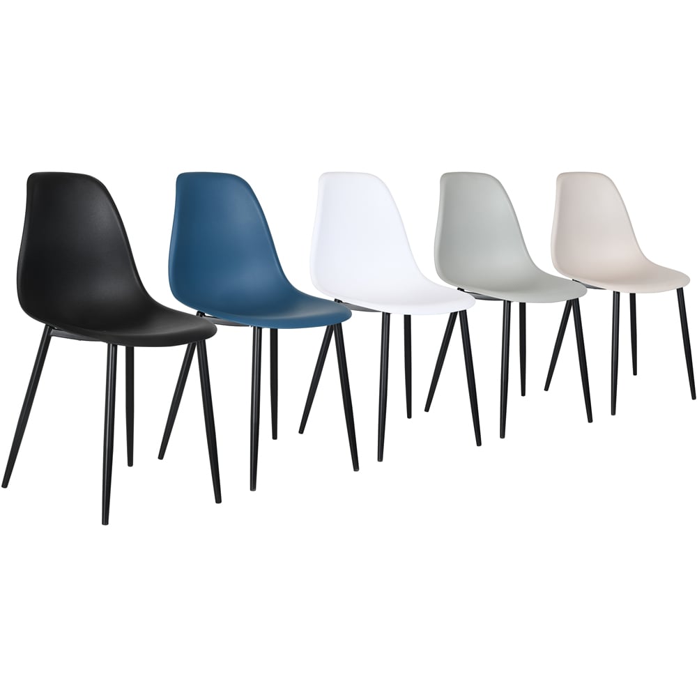 Core Products Aspen Set of 2 White and Black Curved Dining Chairs Image 6