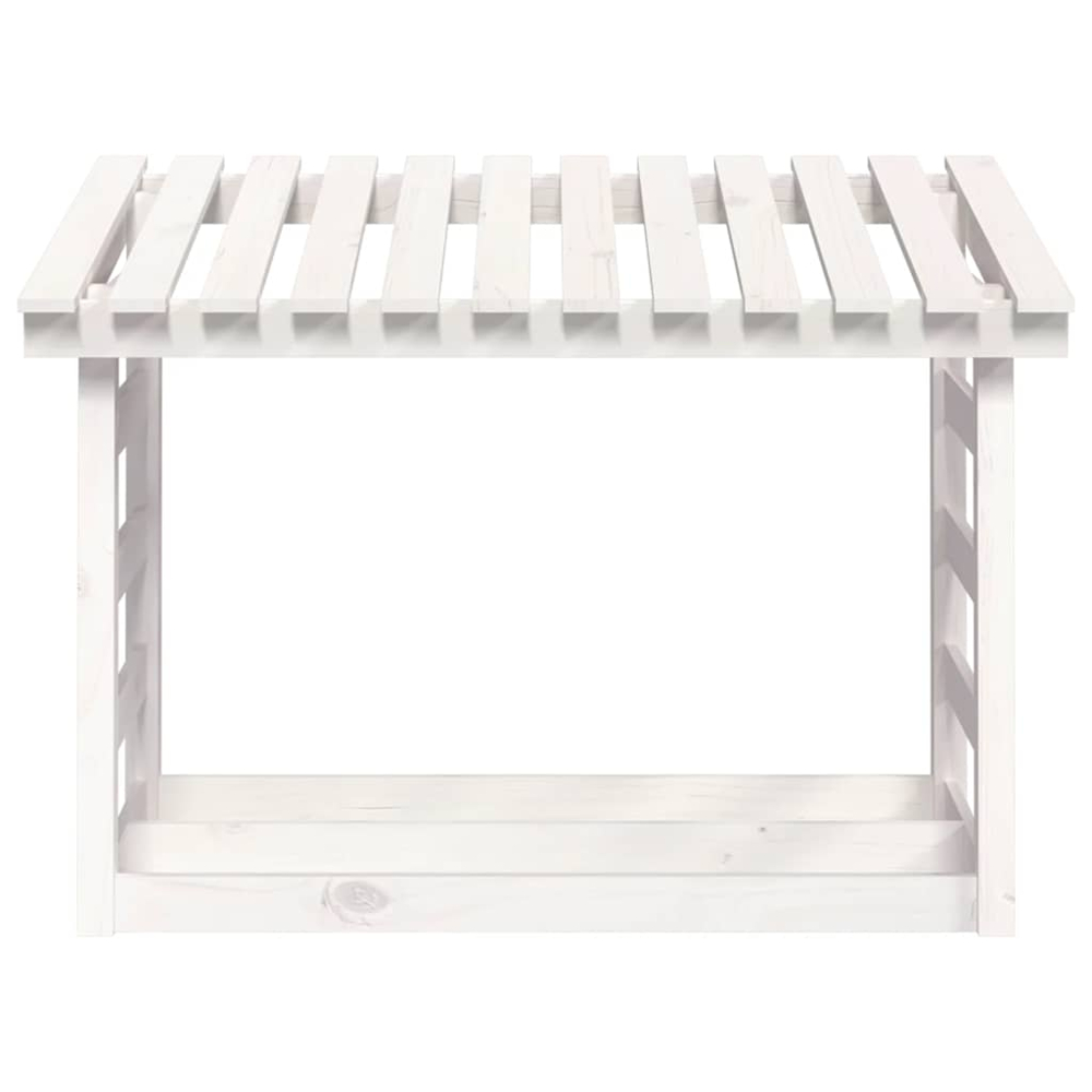 vidaXL White Pine Wood Firewood Log Holder 78 x 108 x 64.5cm Image 4
