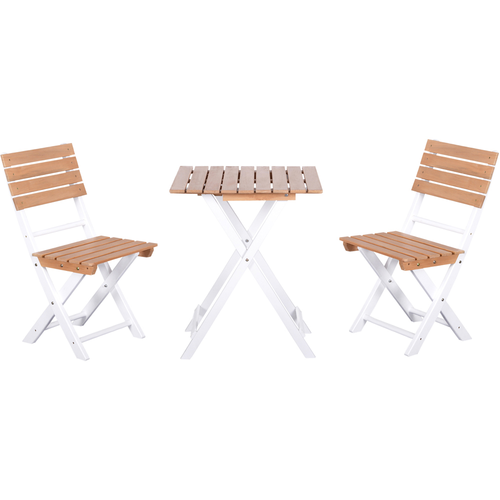 Outsunny 2 Seater Pine Wood Frame Bistro Set Image 2