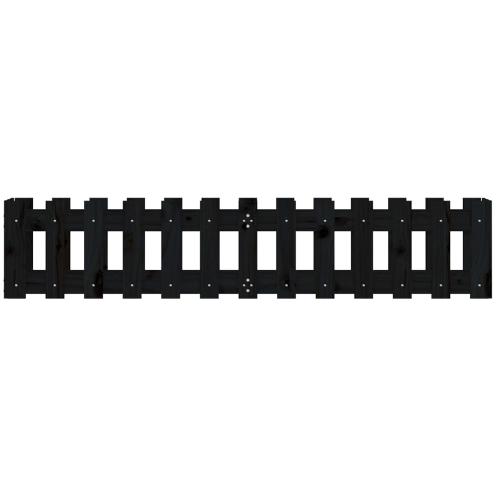 vidaXL Black Solid Pine Wood Raised Garden Bed 30 x 150 x 30cm Image 4